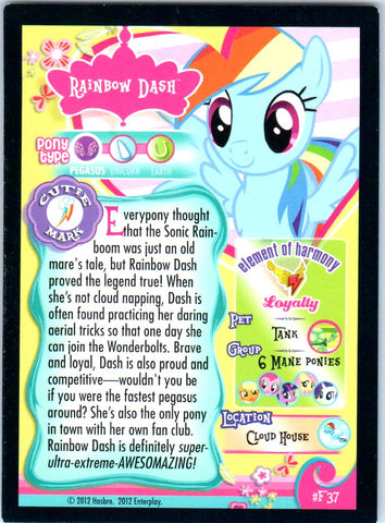 MLP Series 1 #F37 Rainbow Dash Comic Con Foil Card