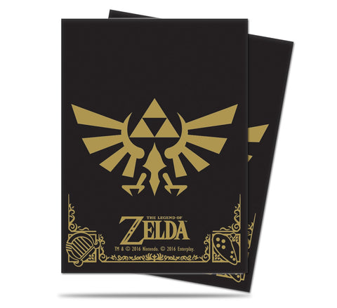 Zelda Card Sleeves - Black & Gold Crest