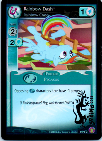 MLP CCG Absolute Discord PF2 Rainbow Dash Rainbow Crash Stamped "Spring 2015"