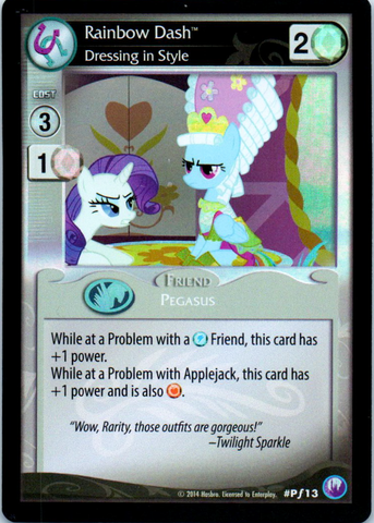 MLP CCG Canterlot Nights PF13 Rainbow Dash Dressing in Style