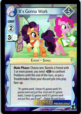 MLP CCG DoE PF1 It's Gonna Work Stamped "Pre-release"