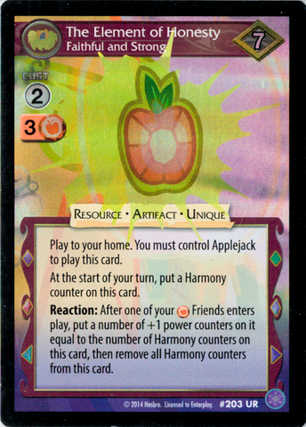 MLP CCG Crystal Games #203 UR The Element of Honesty, Faithful and Strong