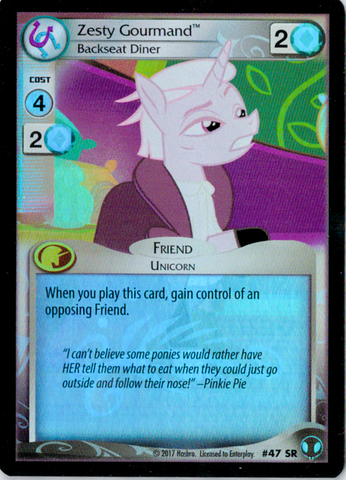 MLP CCG DoE #47 SR Zesty Gourmand, Backseat Diner